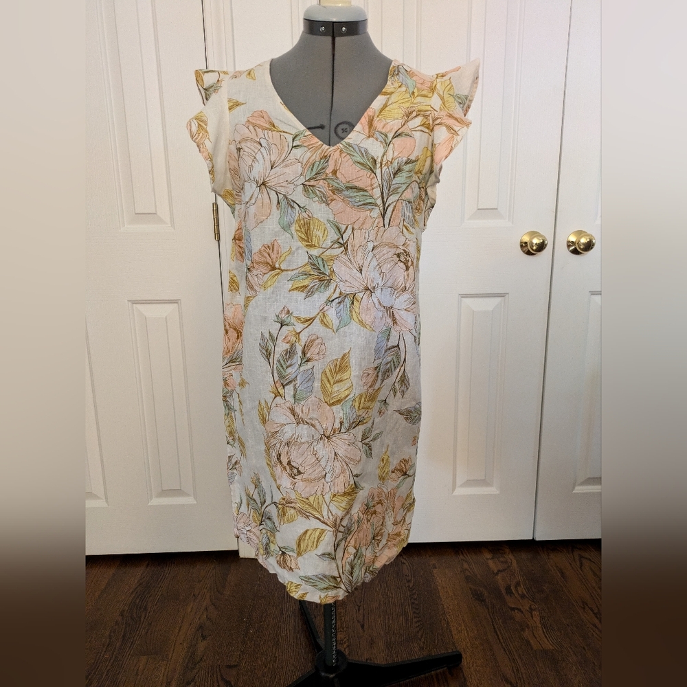 Nicole Miller flutter sleeve shift dress